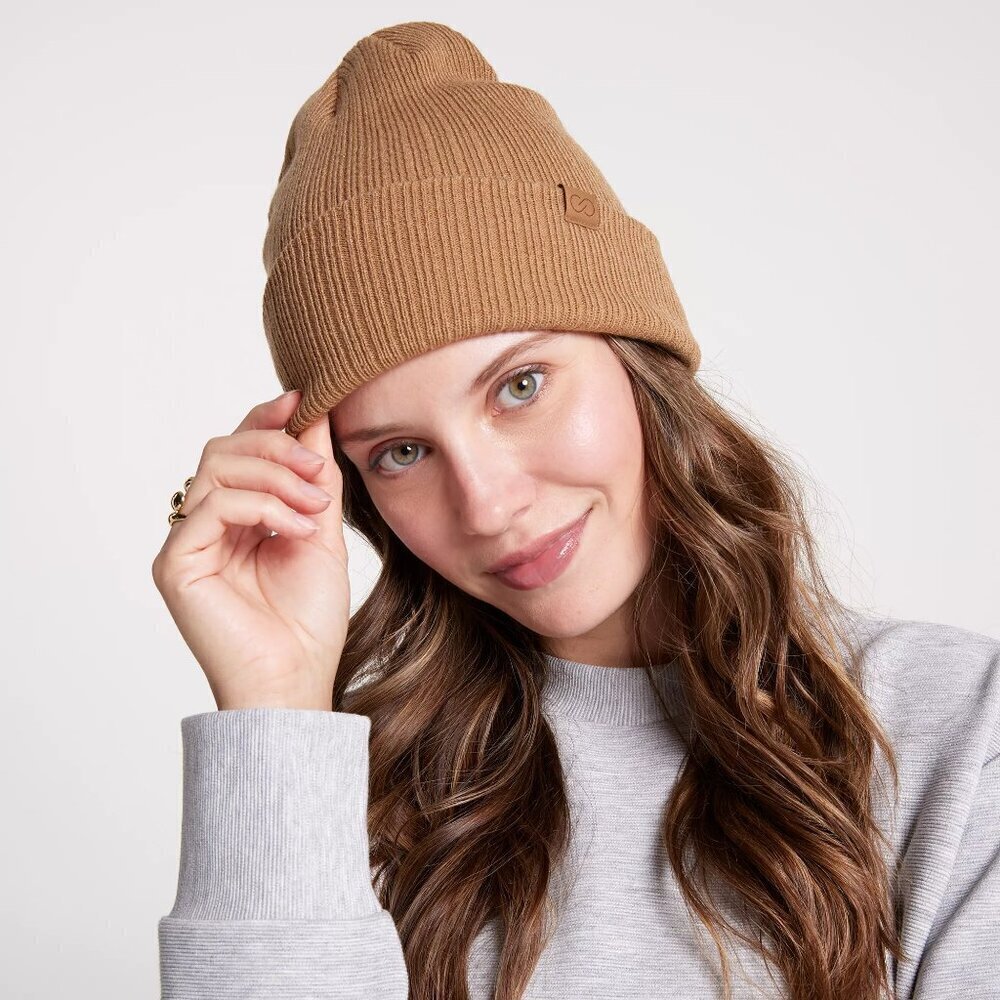 NWT CALIA Essential Ribbed Brown Winter Beanie